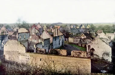 The Heavily Damaged Village of Châtillon-sur-Morin, South of Esternay during the Battle of the Marne East of Paris, September 1914